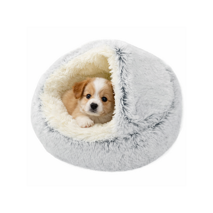 Fluffy Dog Bed with Hood